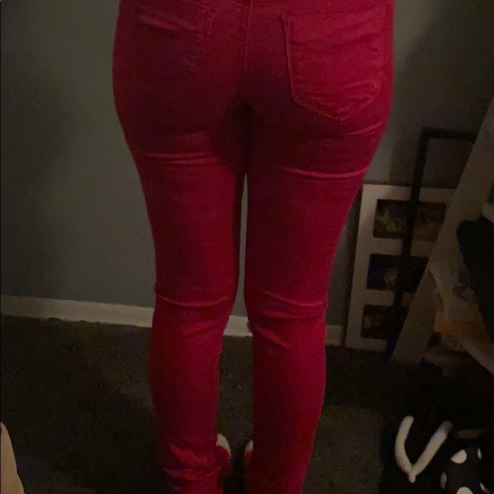 Never worn red jeans